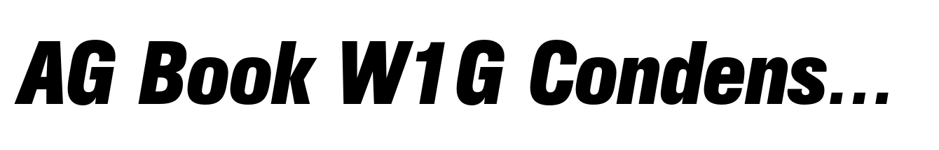 AG Book W1G Condensed Bold Italic